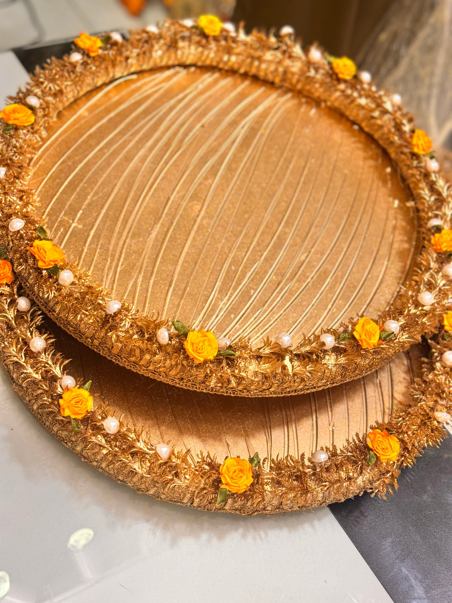 Gold Round Tray