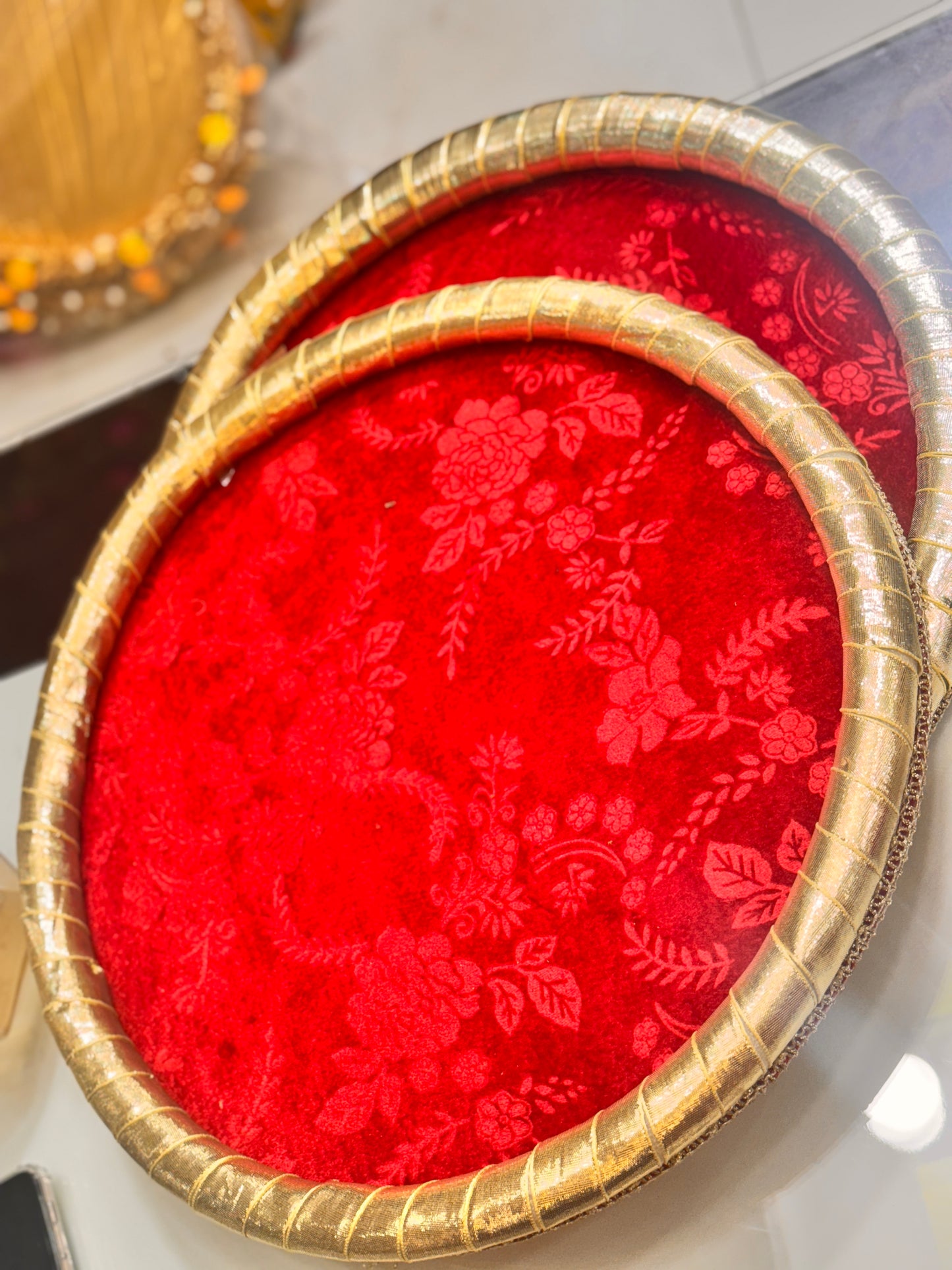 Round Velvet Tray
