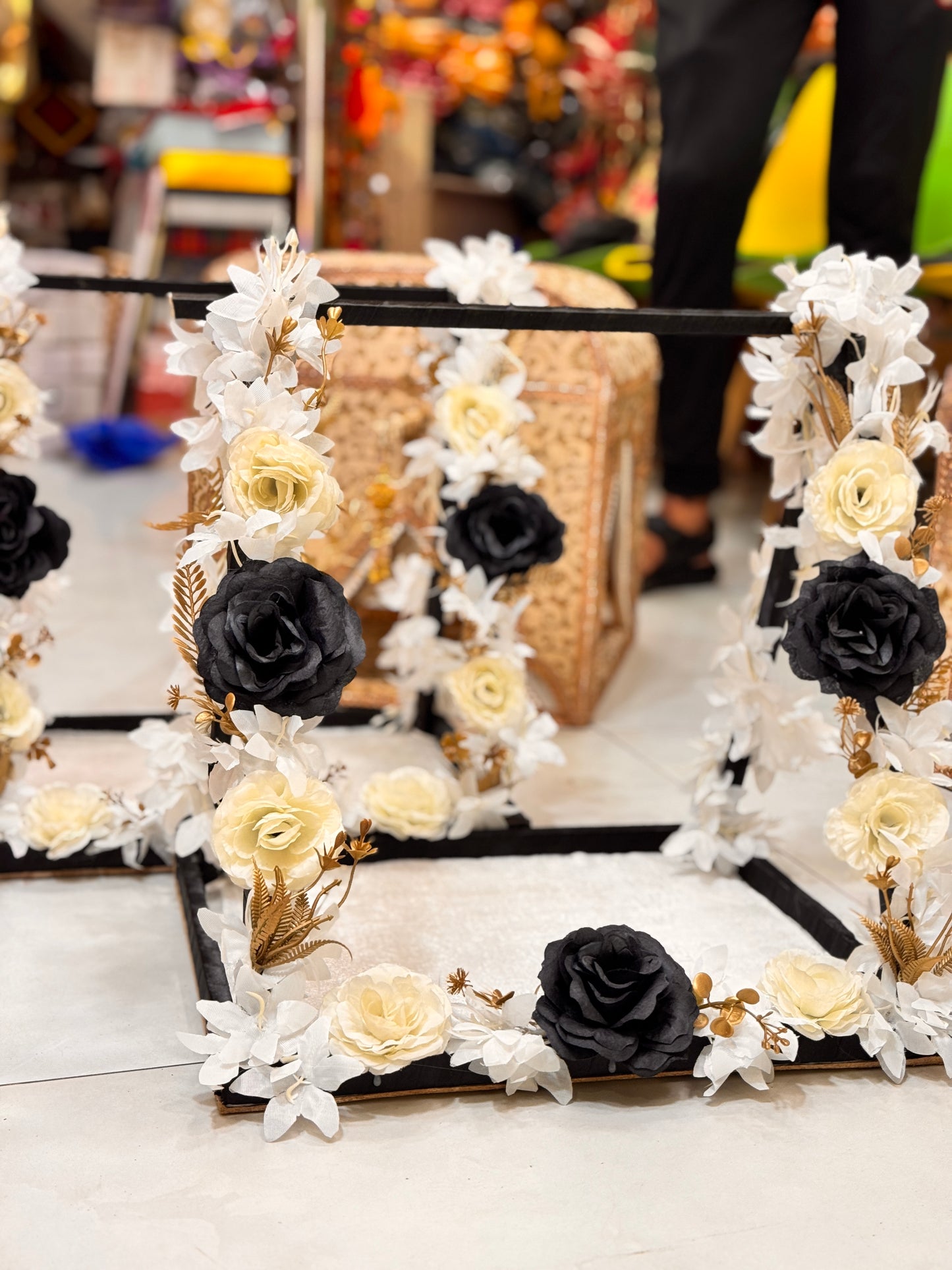 Wooden Floral Net Basket