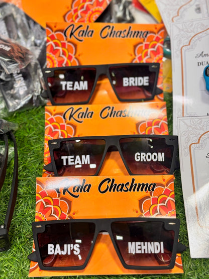 Team Groom and Bride Glasses with Card