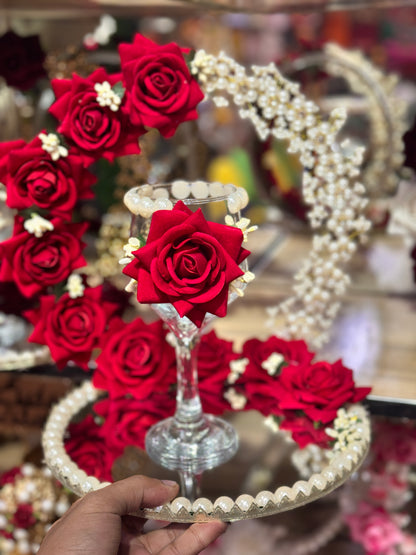 Floral With Pearl Back Doodh Pilai Glass