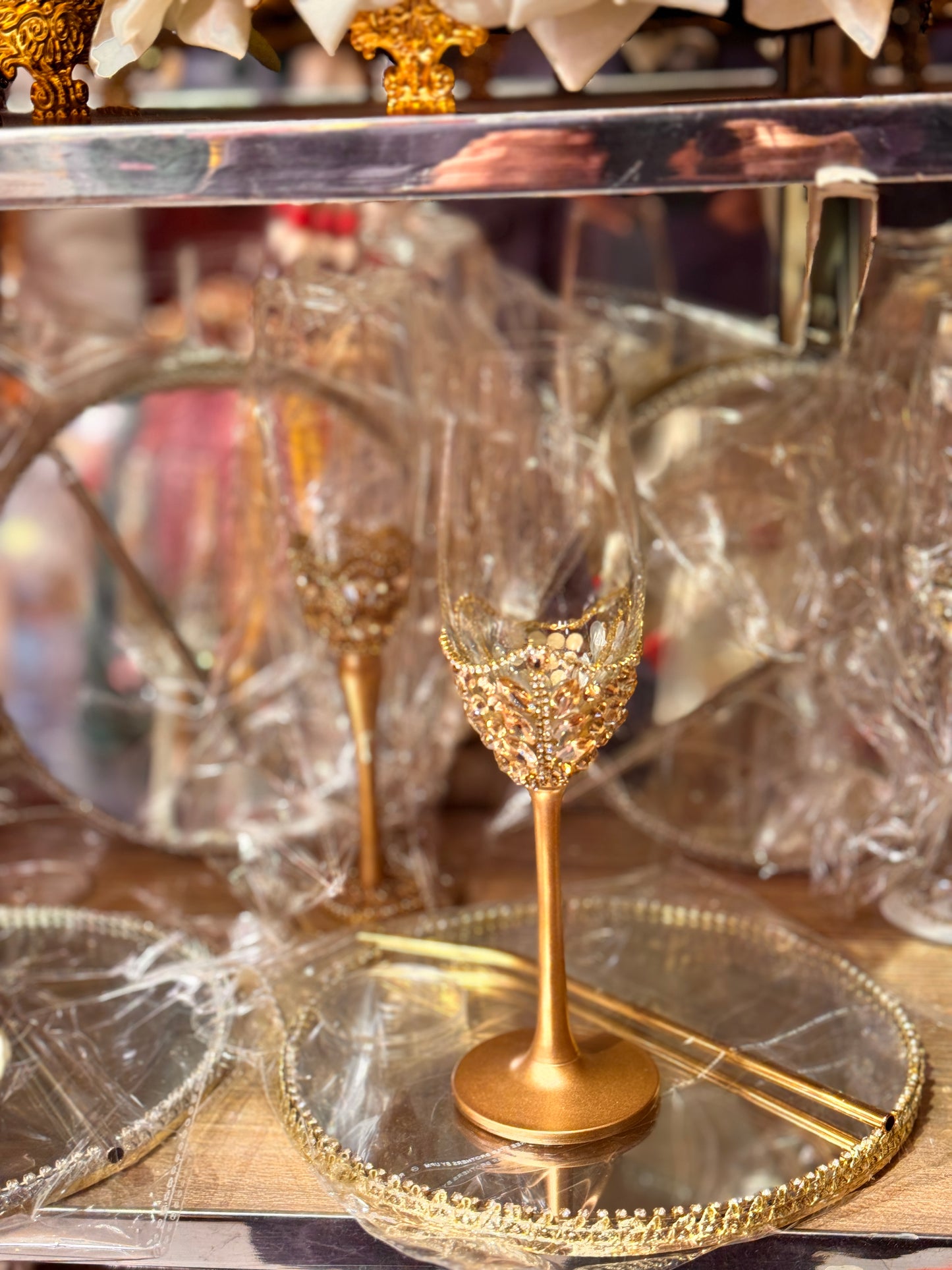 Glass tray with Straw Doodh Pilai Glass
