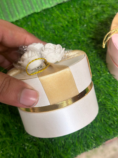 Round Floral Bid Box with Tag