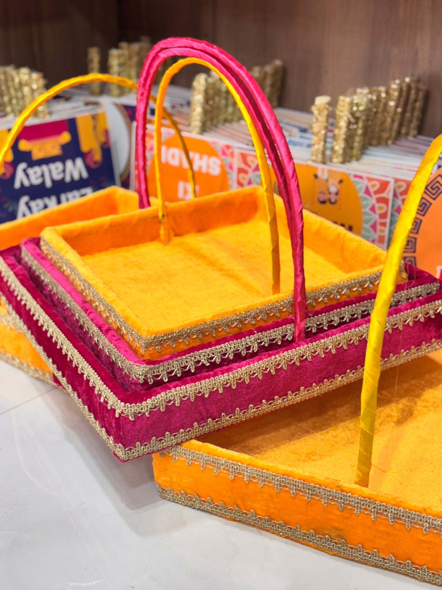 Velvet Basket Set 3 Pieces