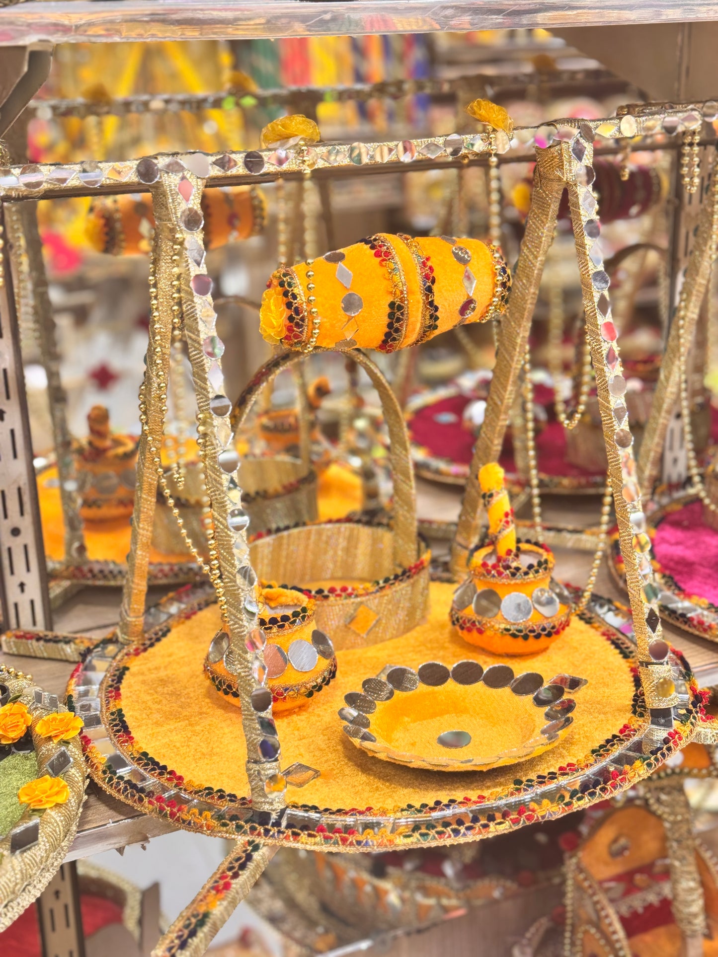 Velvet Dholki Design Tray