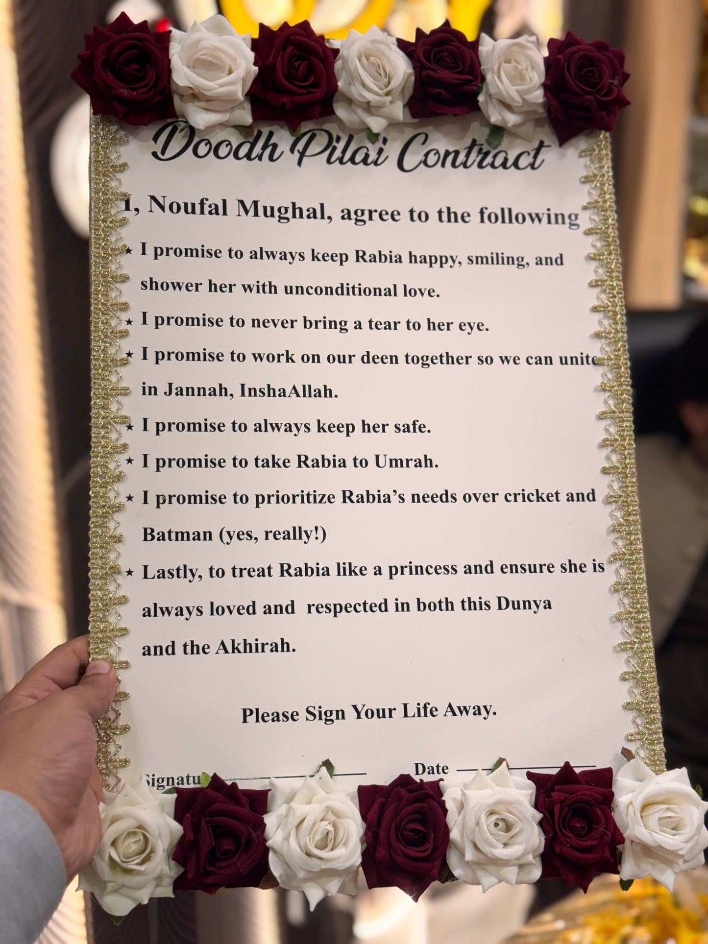 Floral Wedding Contract