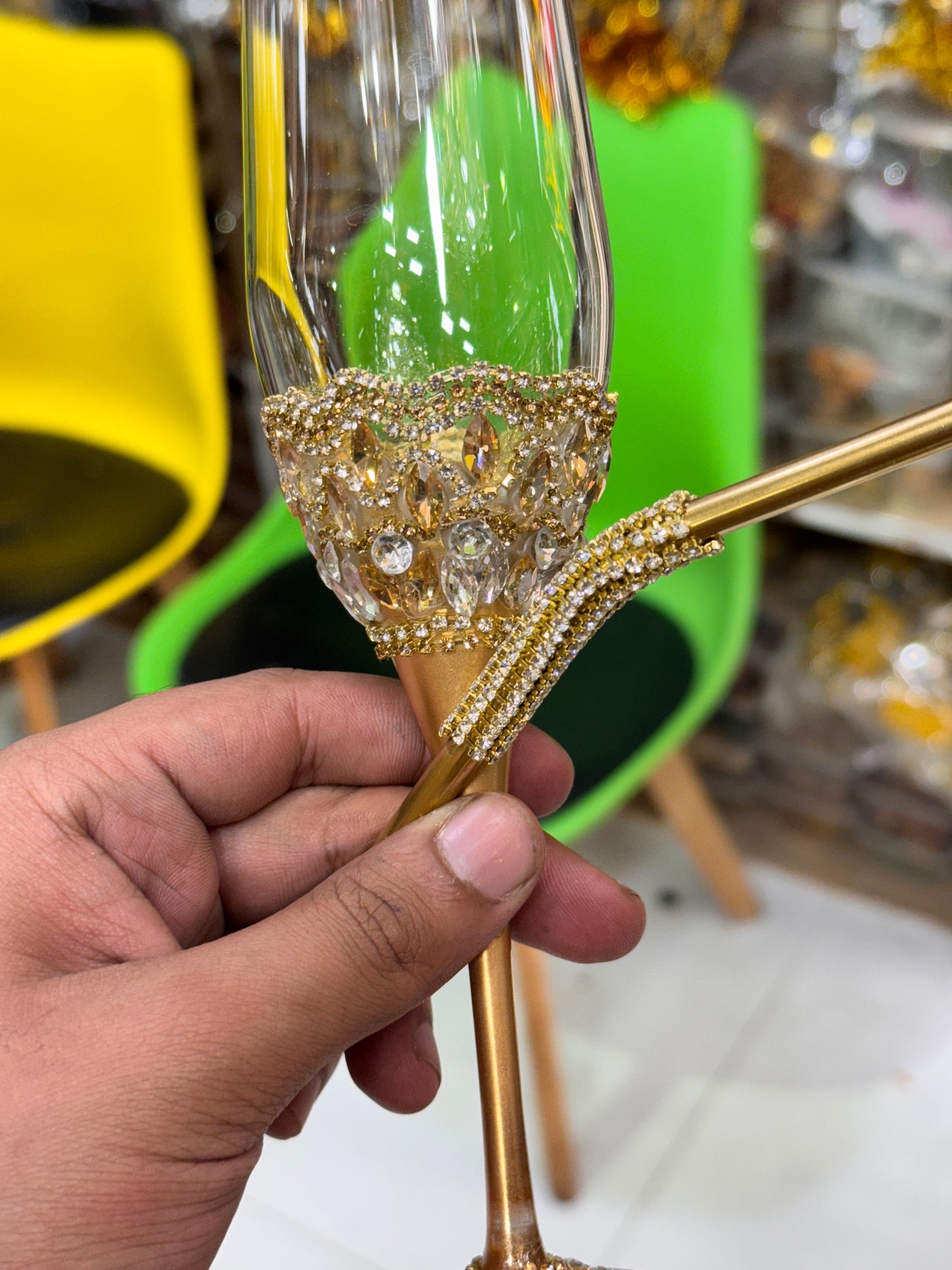 Glass tray with Straw Doodh Pilai Glass