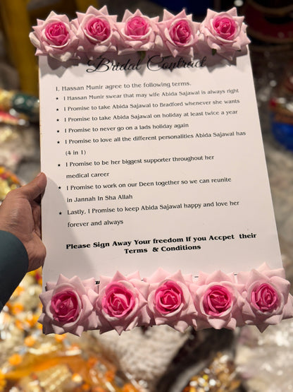 Floral Wedding Contract