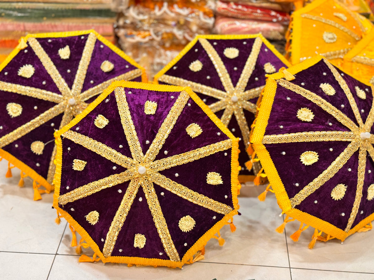 Decorative Velvet Umbrella Set 1