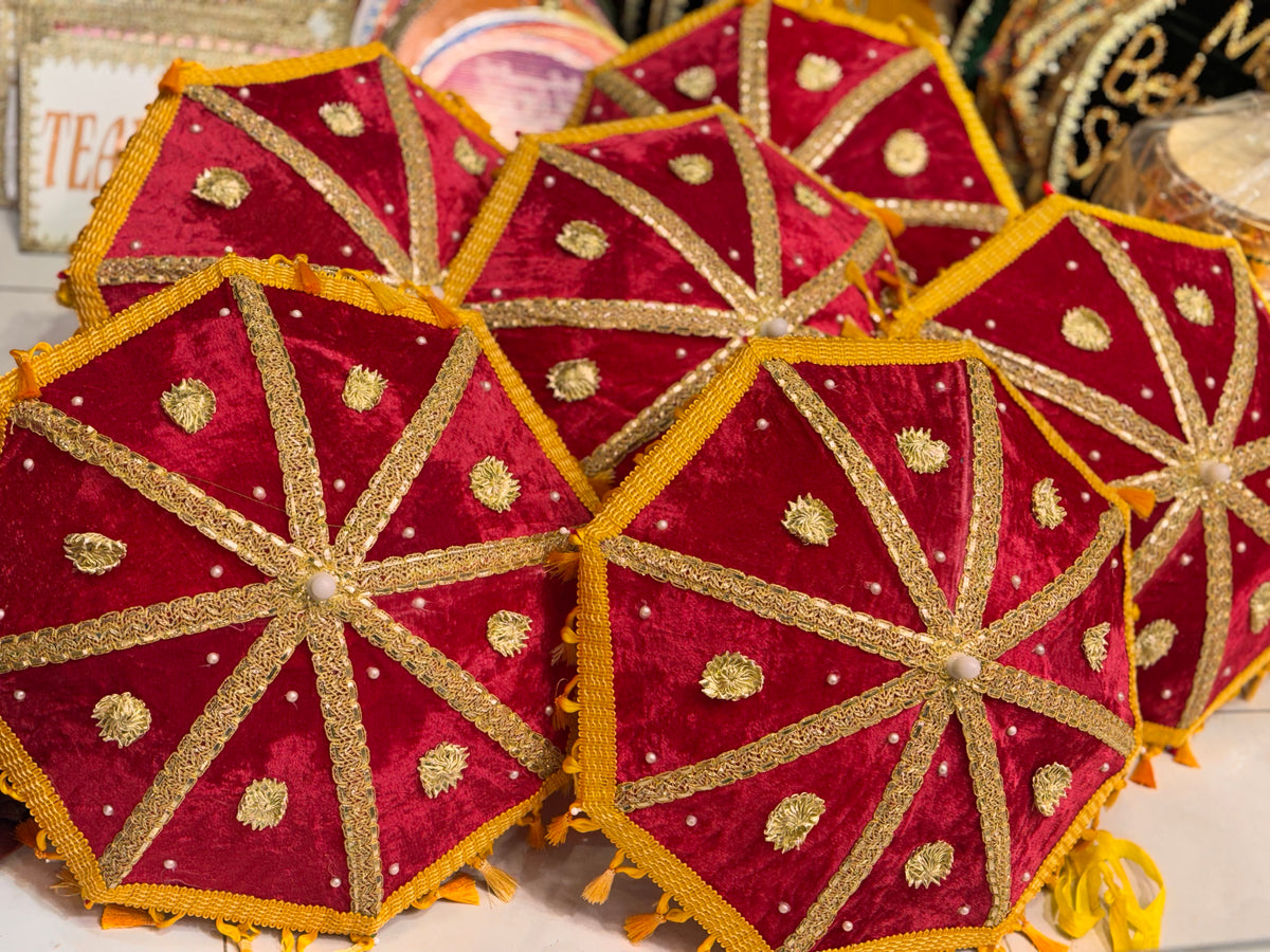 Decorative Velvet Umbrella Set 1