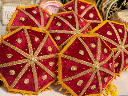 Decorative Velvet Umbrella Set 1