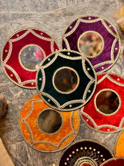 Round Mirror Velvet Plate Desing 2
