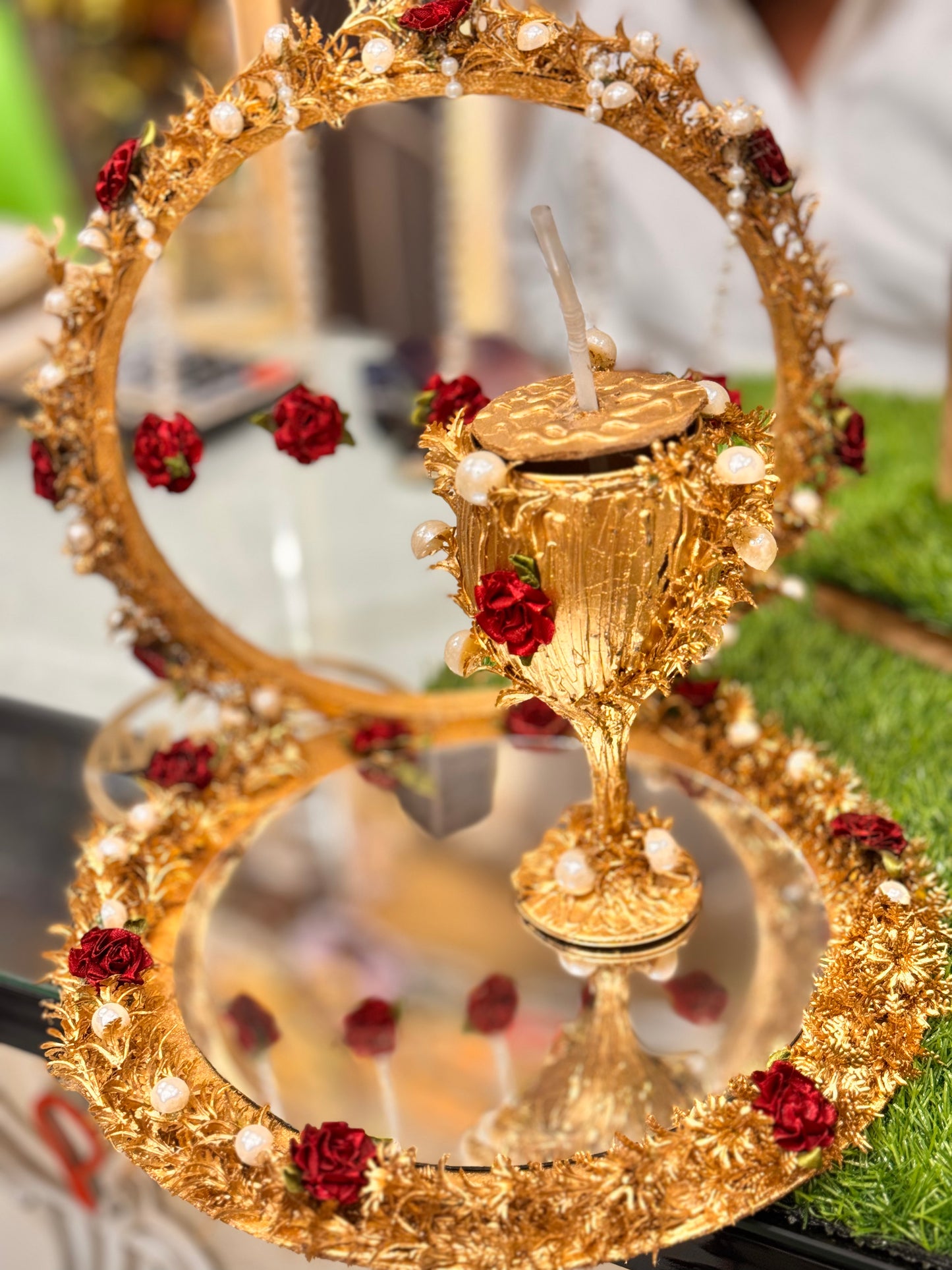 Luxury Gold Work Doodh Pilai Glass