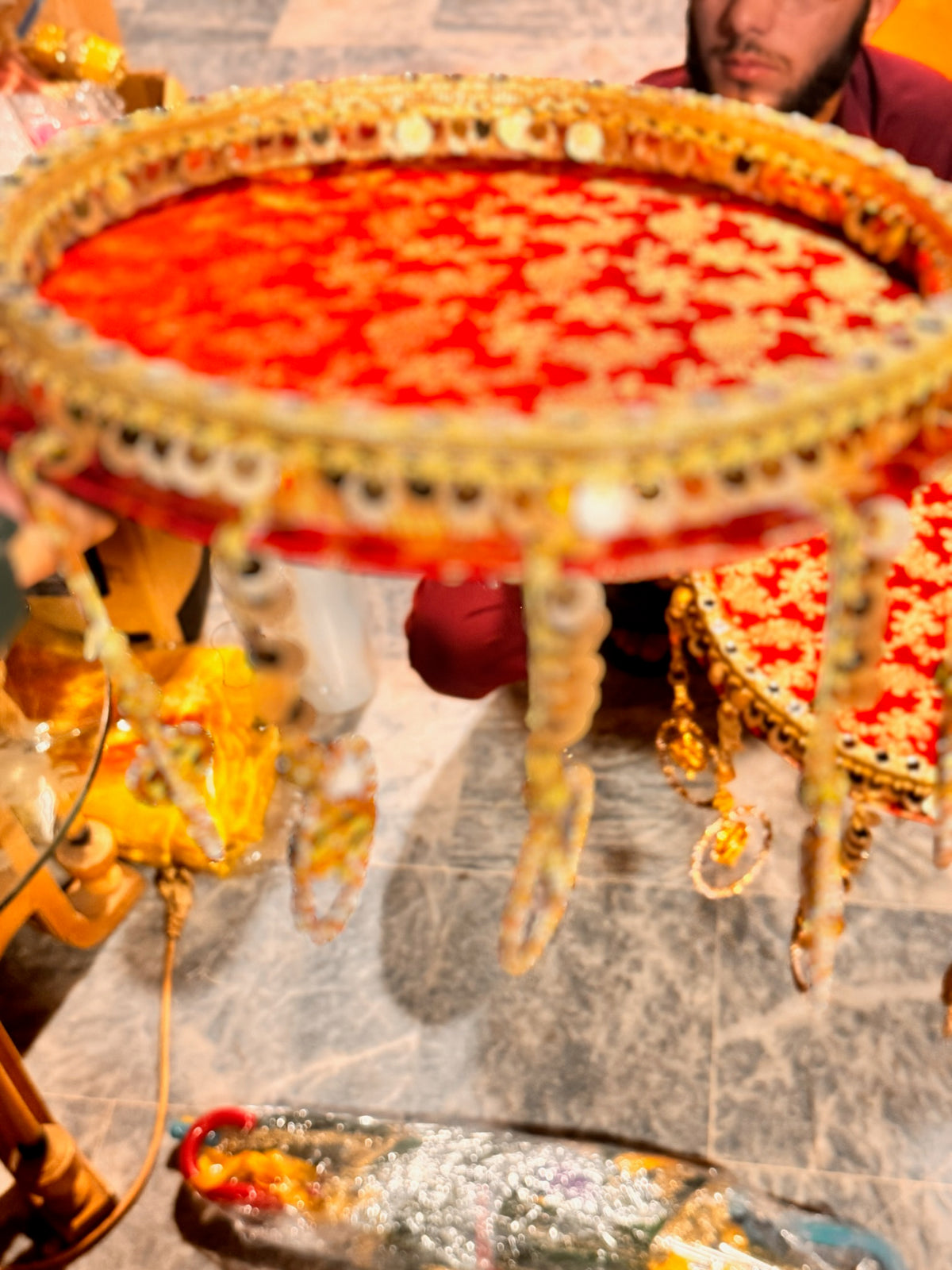 Velvet Round Hanging Tray