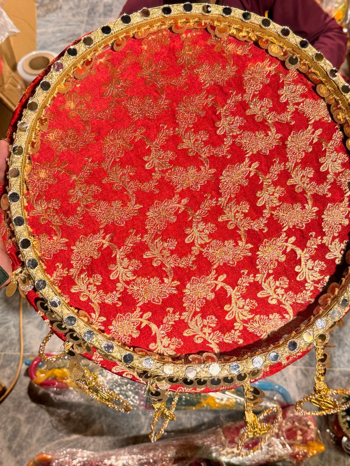 Velvet Round Hanging Tray