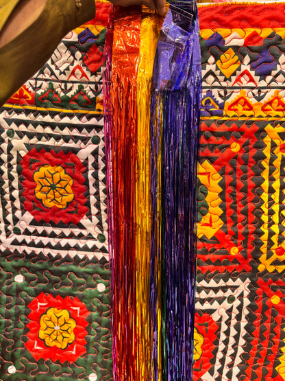 Long rainbow shimmery hanging Pack of 6