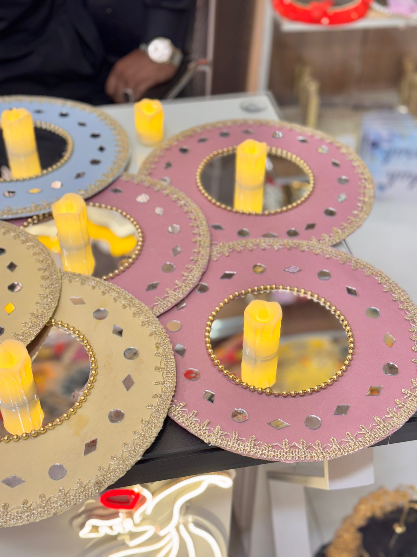 Velvet Mirror Plates Pastel Theme