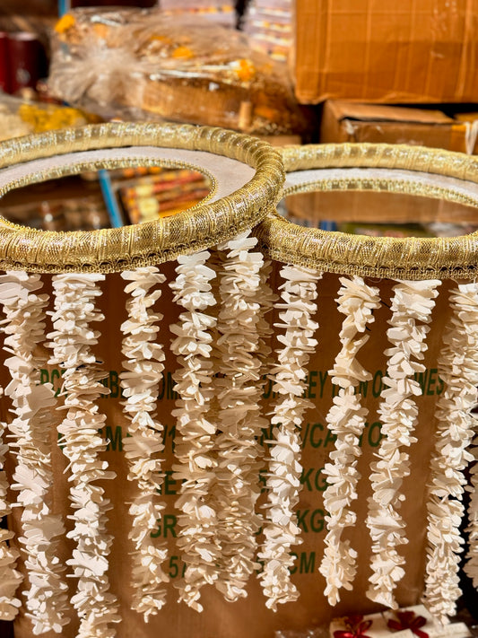 Round Mirror Floral Tray