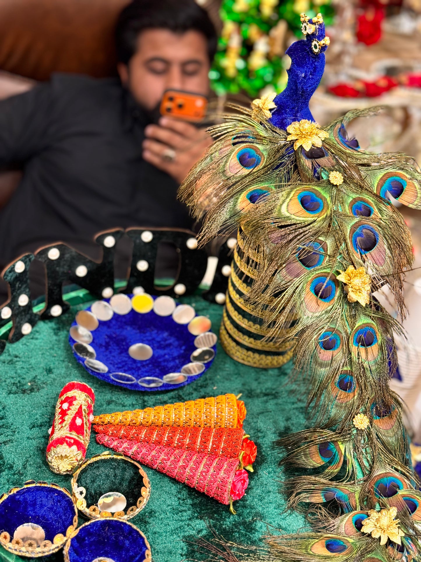 Peacock Theme Mehndi Thaal