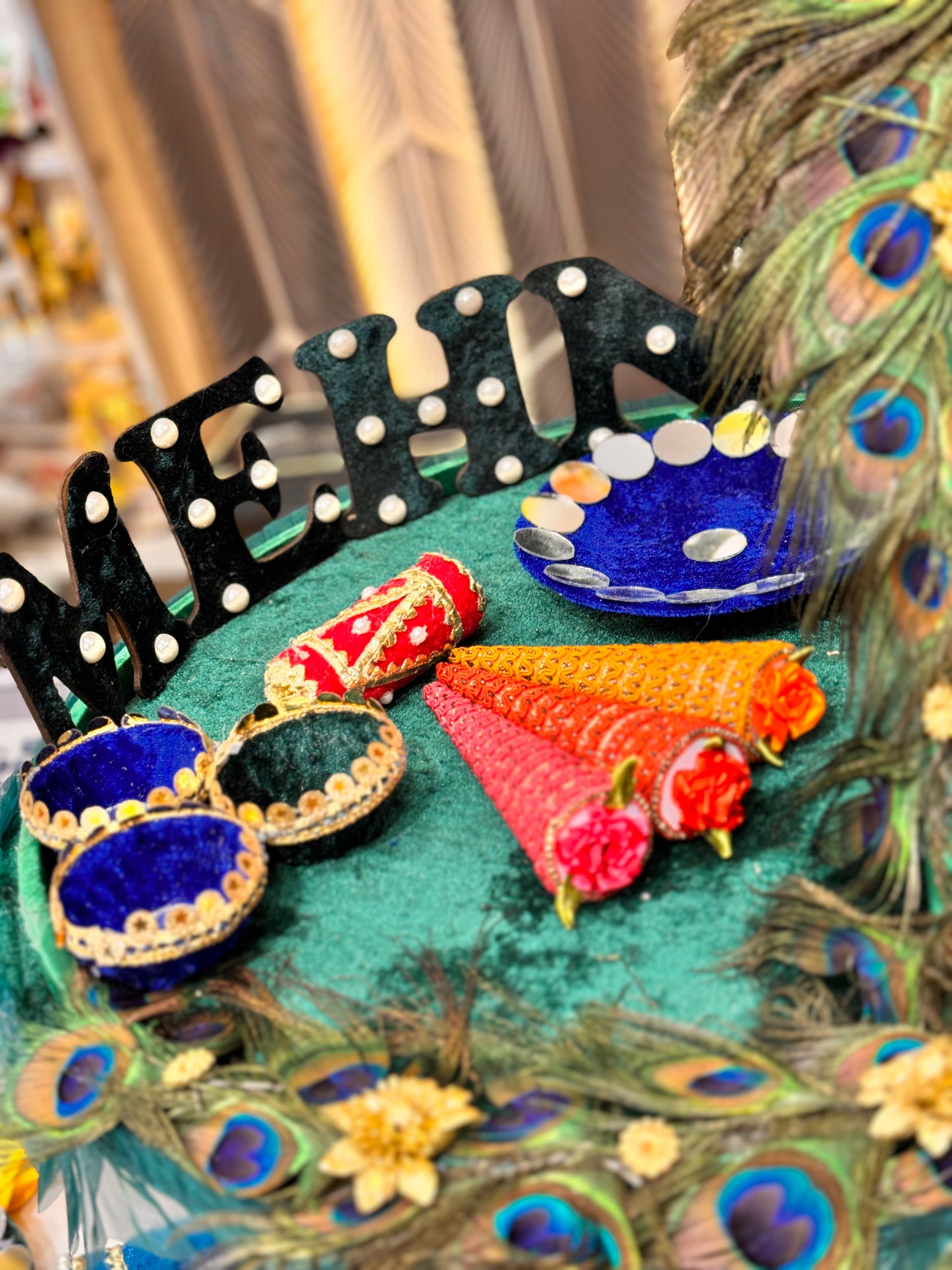 Peacock Theme Mehndi Thaal