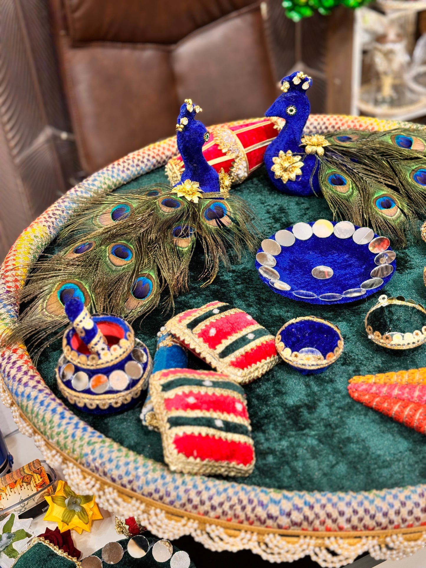 Double  Peacock Theme Thaal