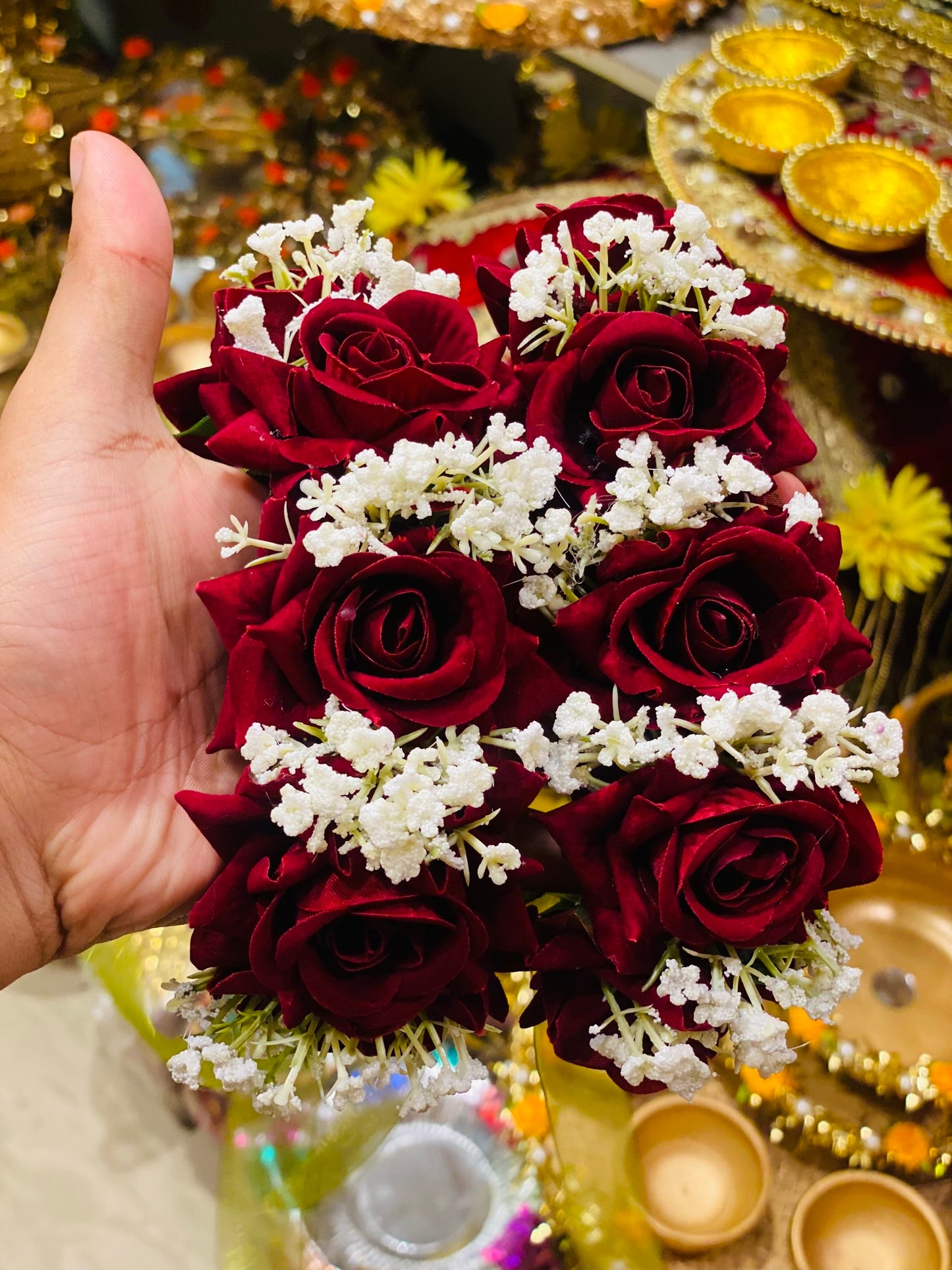 Velvet Floral Gajray Pair
