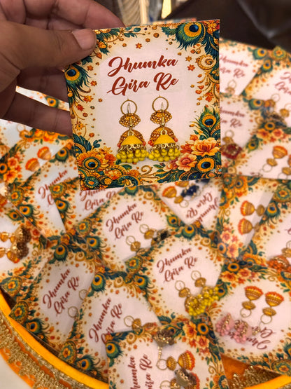 Peacock Theme Jhumka with Card