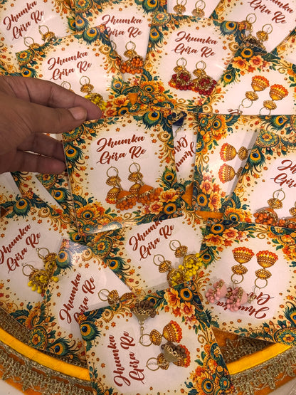 Peacock Theme Jhumka with Card