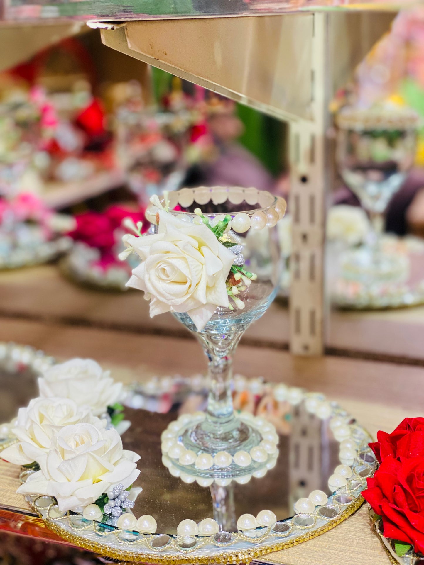 Flower Plate Doodh Pilai Glass