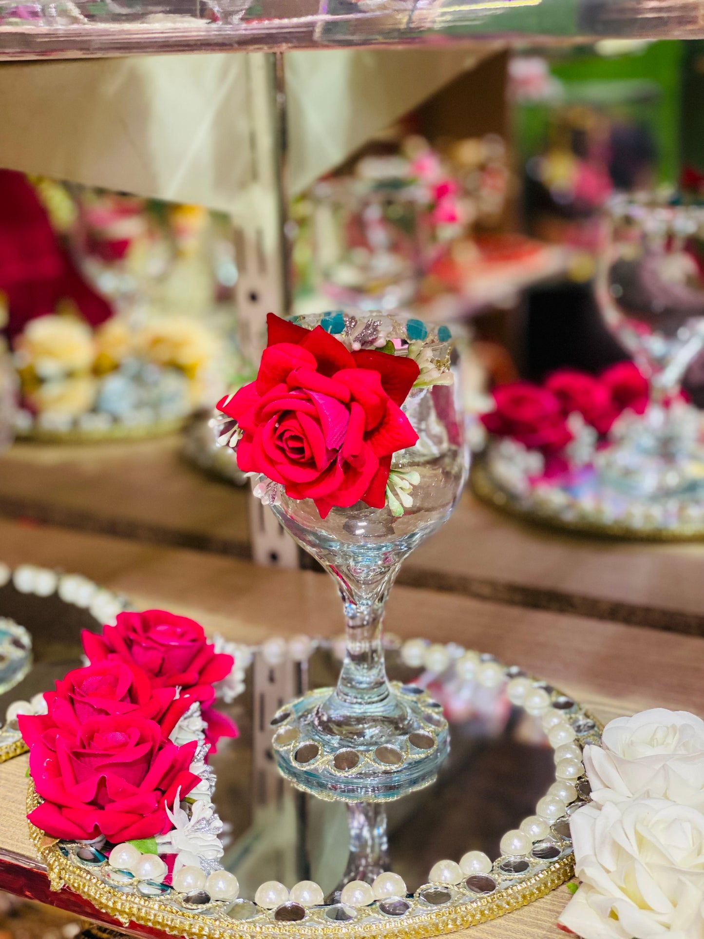 Flower Plate Doodh Pilai Glass