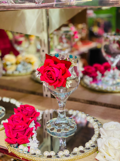 Flower Plate Doodh Pilai Glass