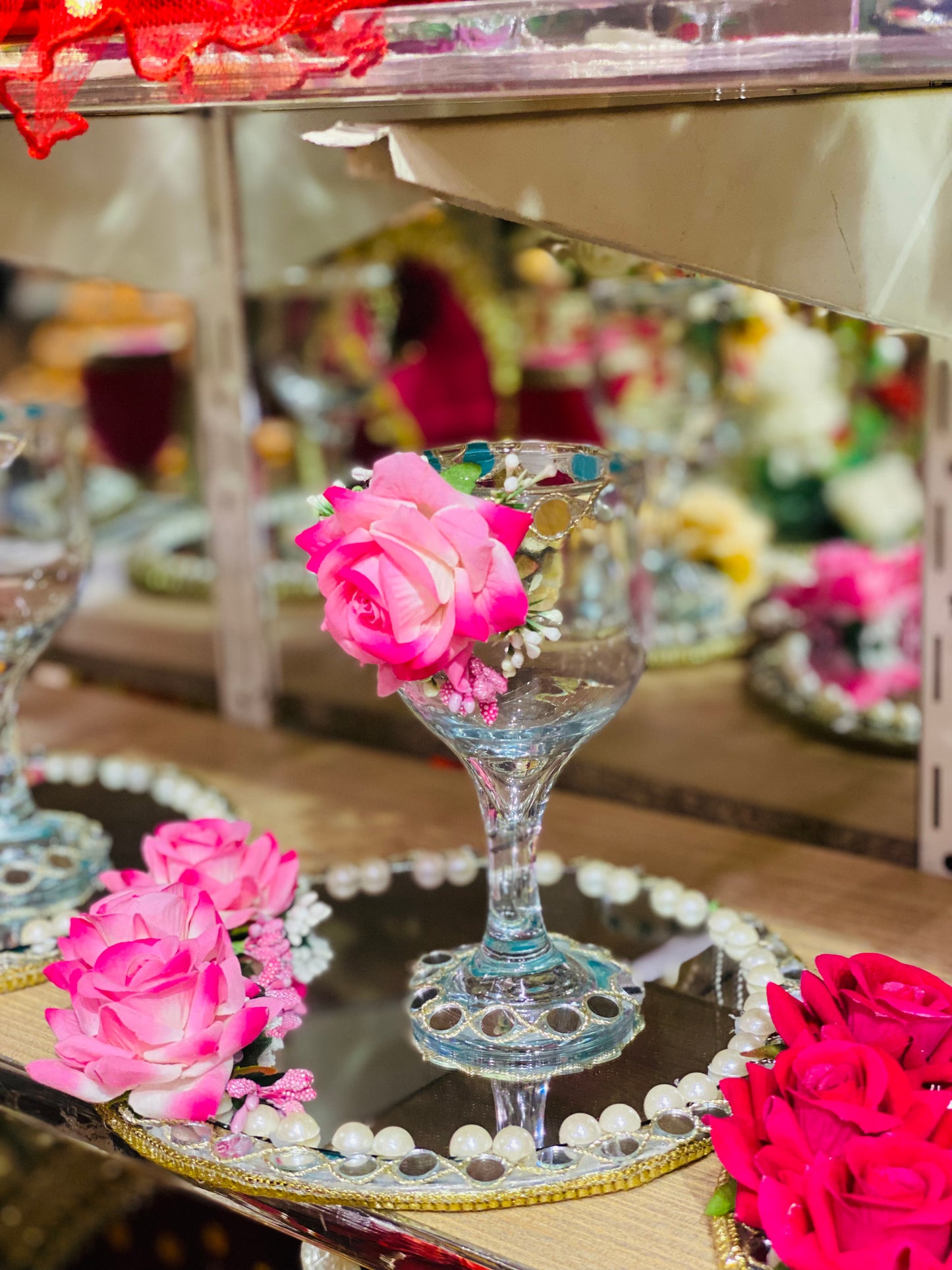 Flower Plate Doodh Pilai Glass