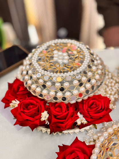Floral with Pearls Churi Plate