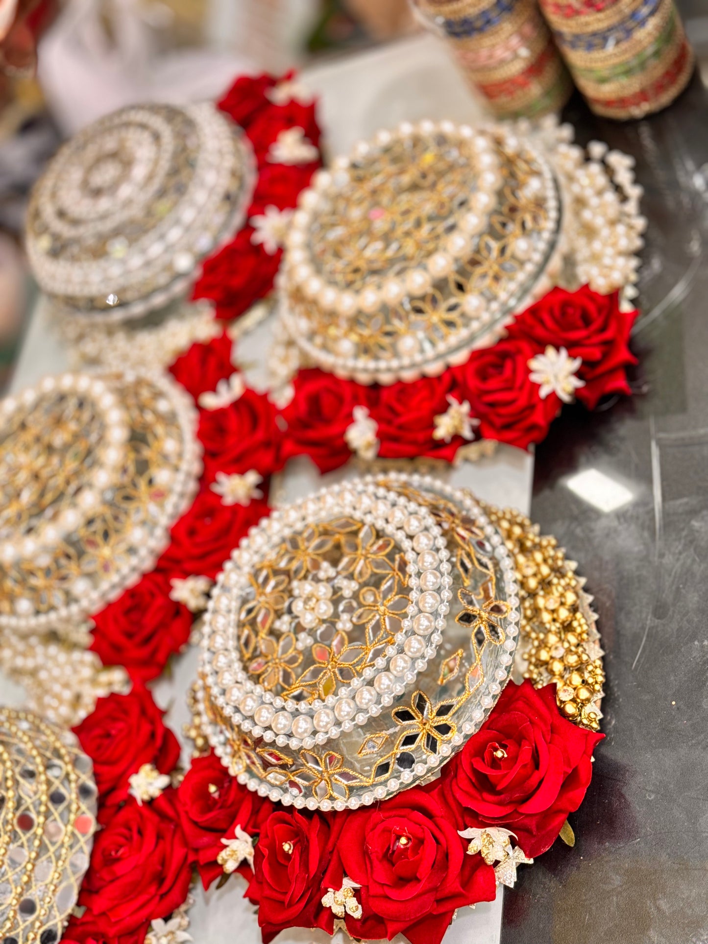 Floral with Pearls Churi Plate