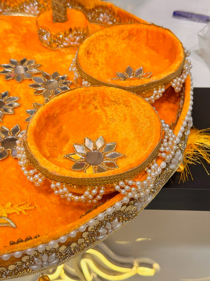 Velvet Dholki Umbrella Thaal