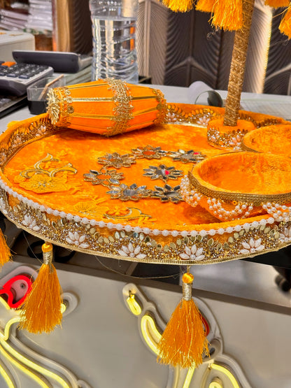 Velvet Dholki Umbrella Thaal