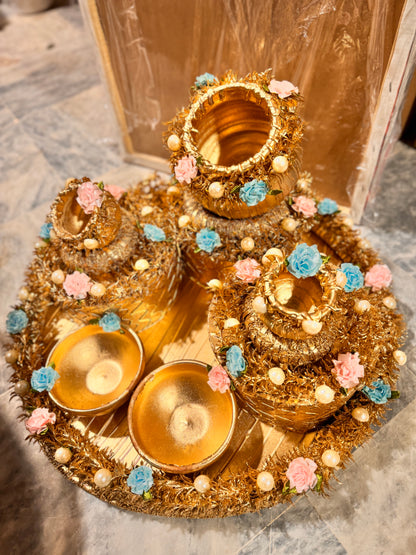 Gold Work Pastel Theme Thaal
