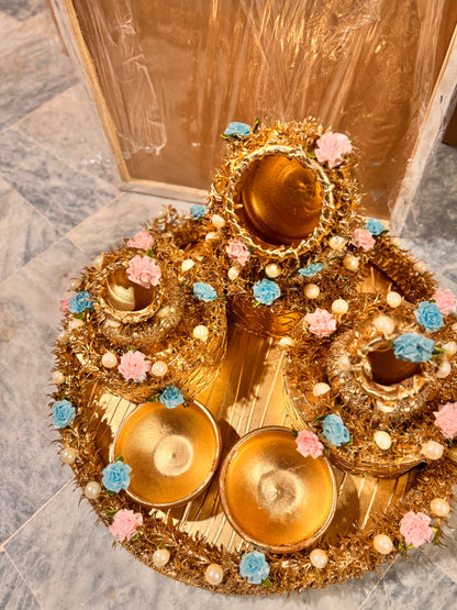 Gold Work Pastel Theme Thaal