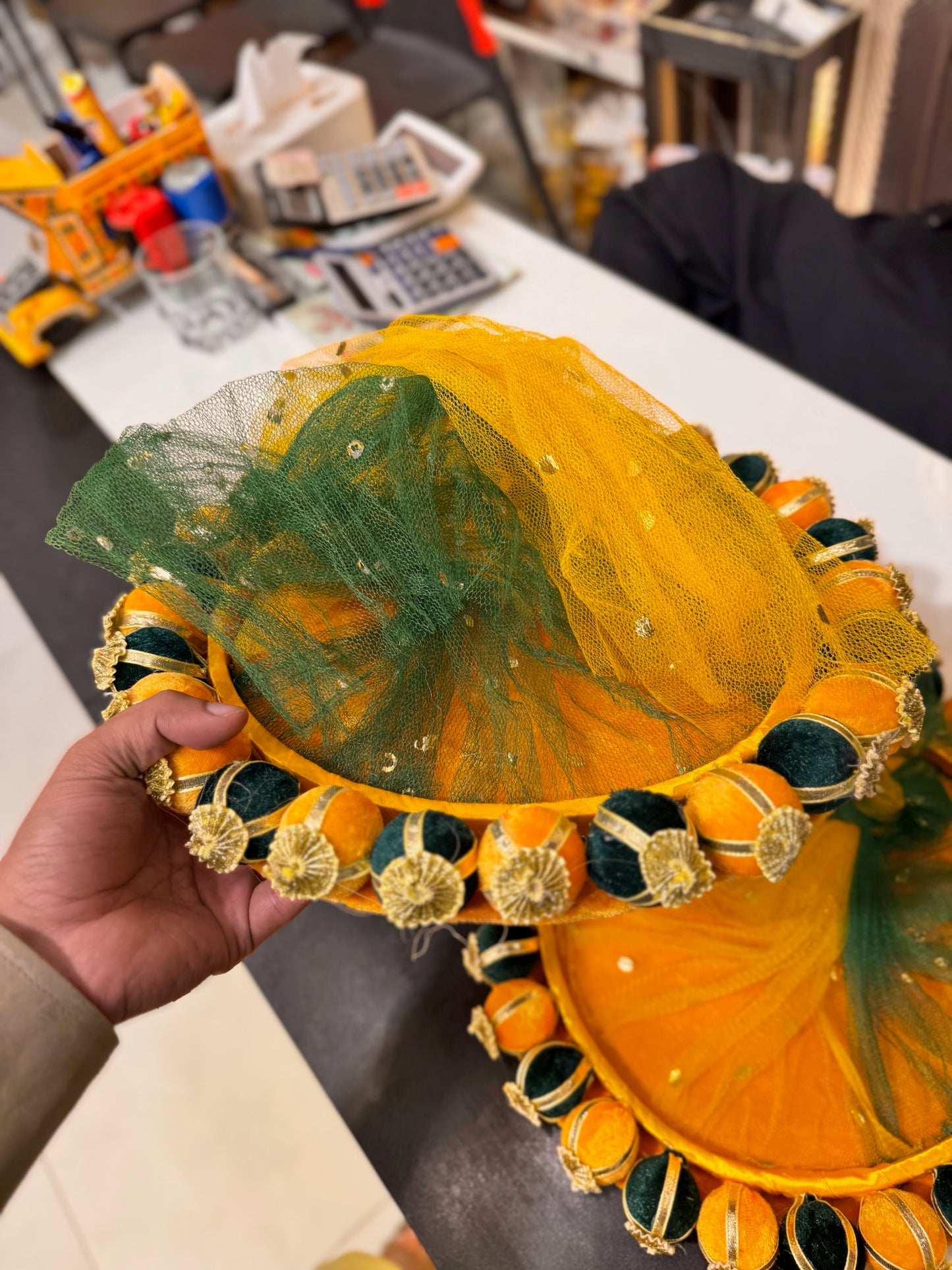 Velvet Ball Net Mehndi Tray