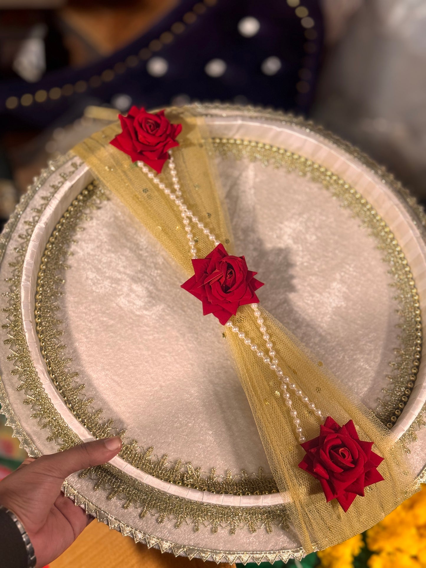 Round Decorated Tray