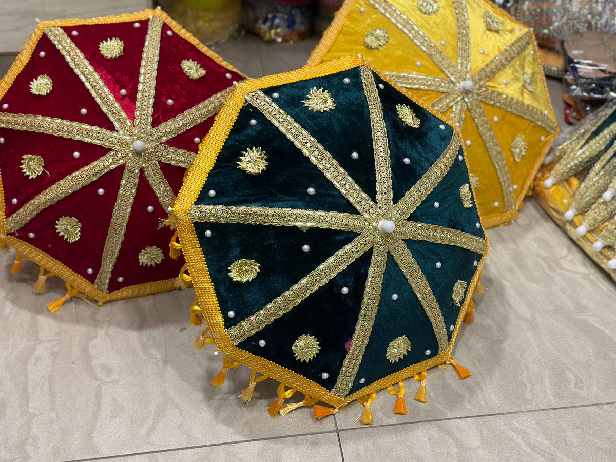 Decorative Velvet Umbrella Set 1