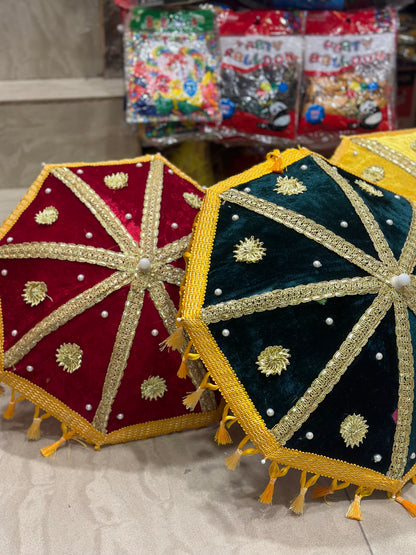 Decorative Velvet Umbrella Set 1