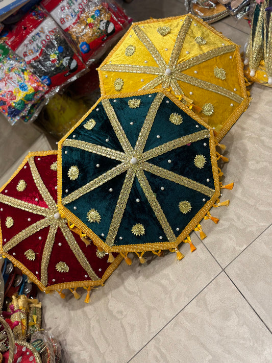 Decorative Velvet Umbrella Set 1