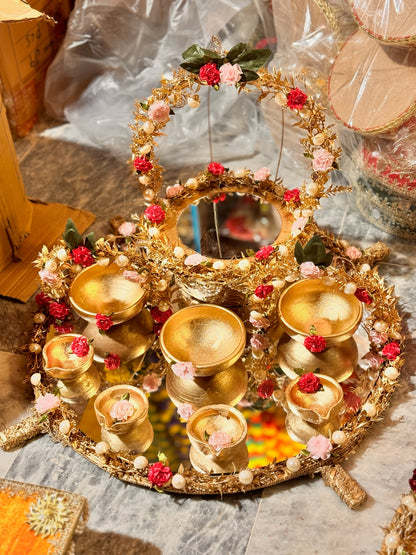 Gold Work Diya Ring Thaal