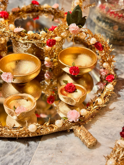 Gold Work Diya Ring Thaal