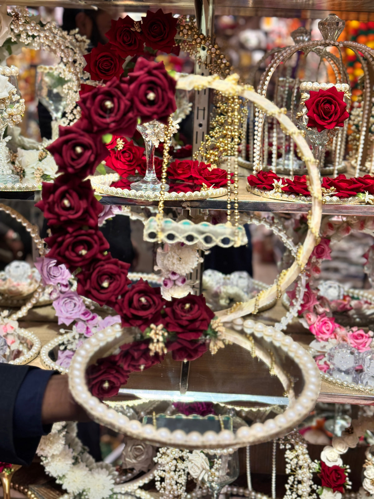 Mirror Base Jhoola Ring Plates